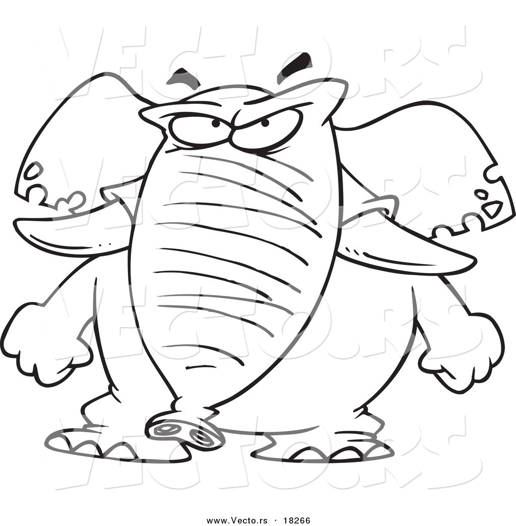 1024x1044 Vector Of A Cartoon Mad Elephant