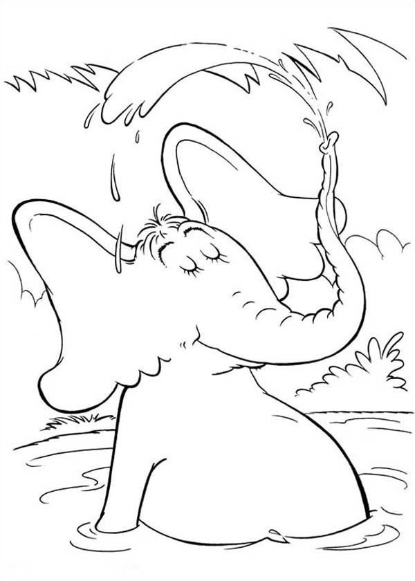 600x840 Dr. Seuss Horton Take A Bath Coloring Pages Bulk Color Coloring