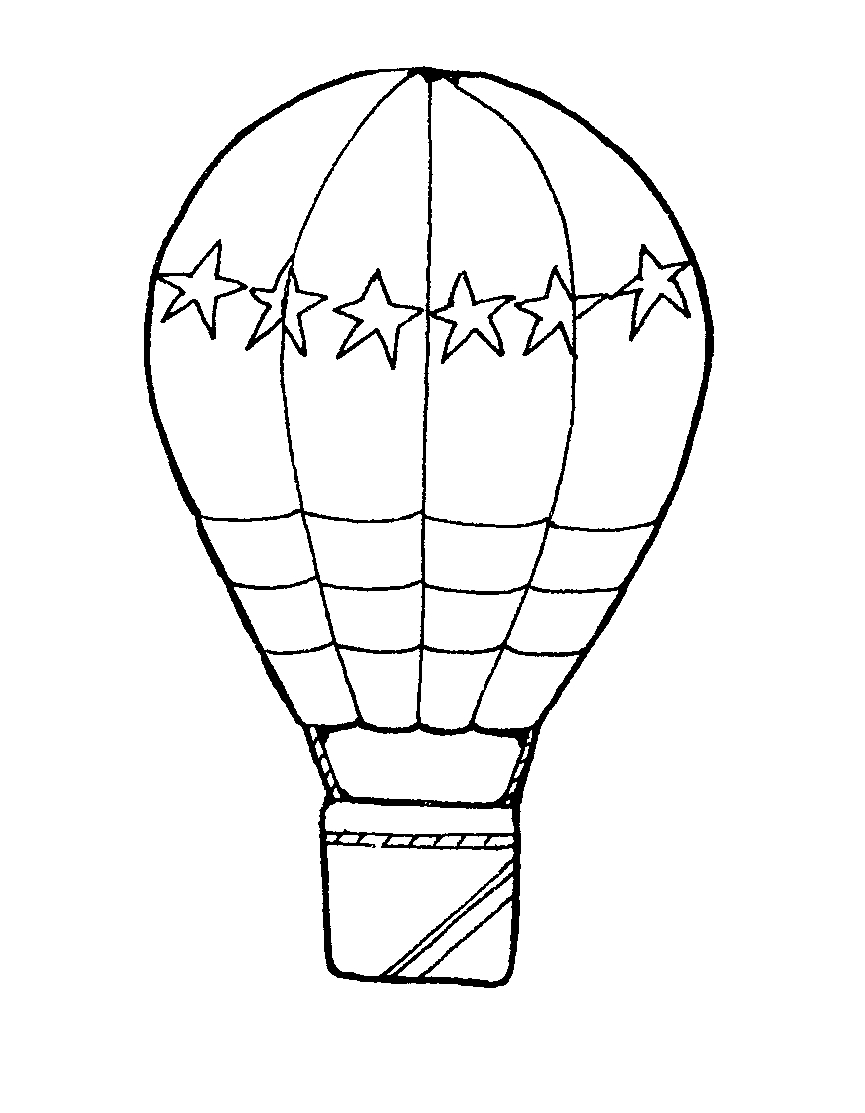 865x1113 Hot Air Balloon Black And White Clipart