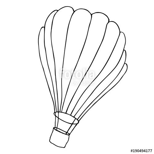 500x500 Hot Air Balloon With A Basket. Vector Sketch Illustration. Stock
