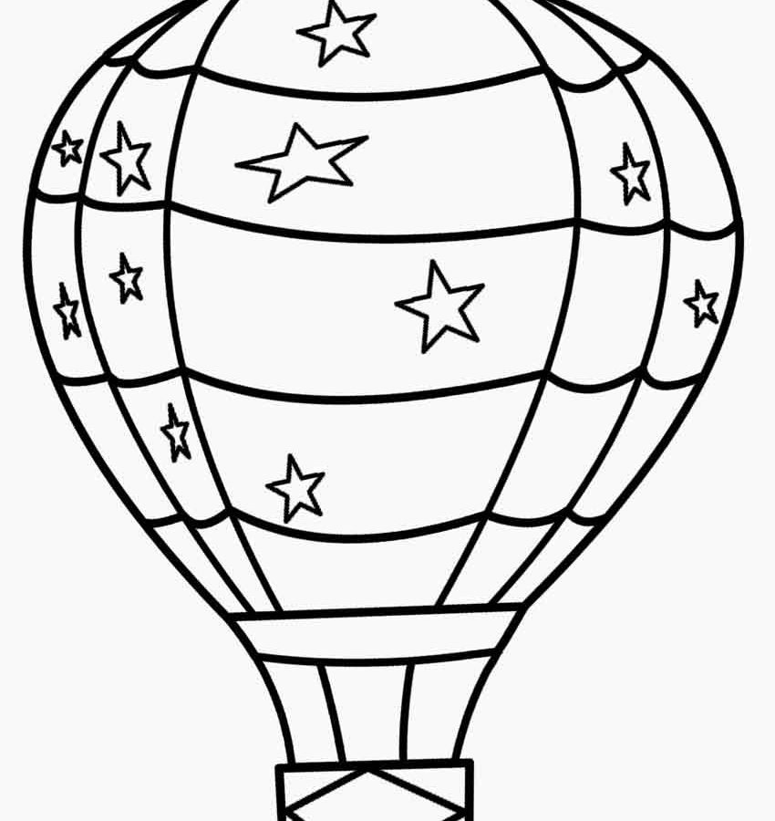 850x900 Superb Hot Air Balloon Drawing With Coloring Free Printable Pages
