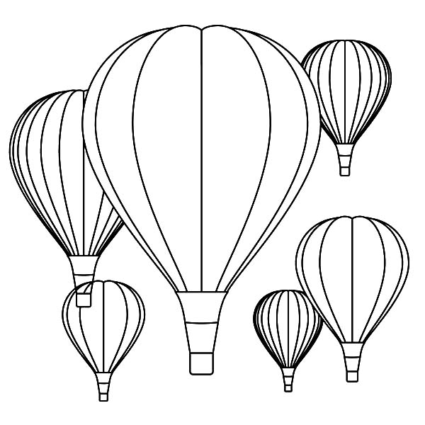 600x600 How To Draw Air Balloon Coloring Pages Coloring Sky