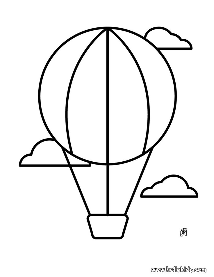736x951 Hot Air Balloon Printable Template