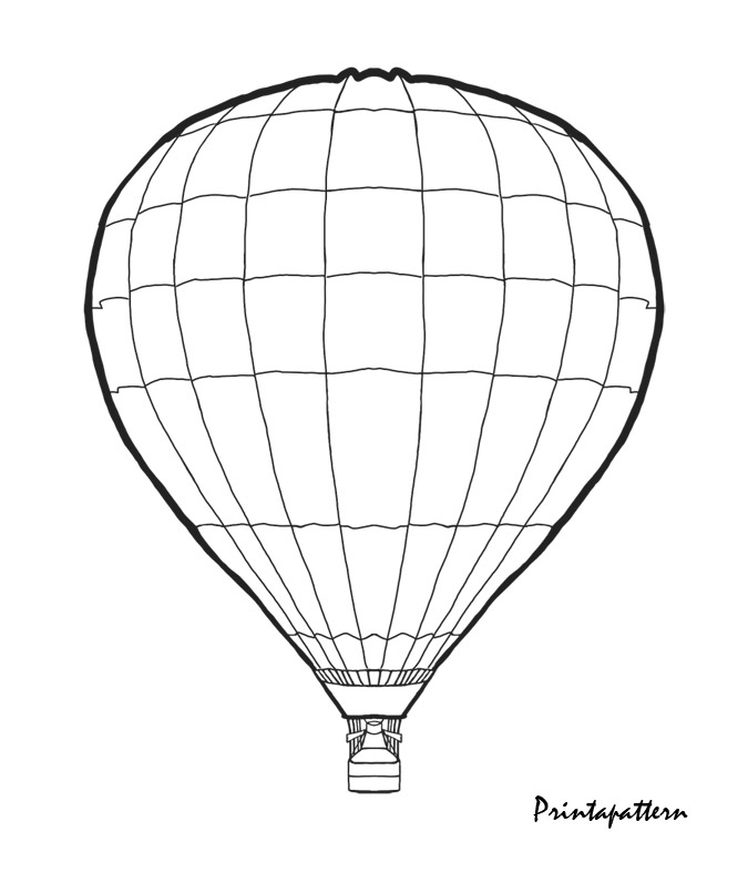 675x788 Hot Air Balloon Outline Group
