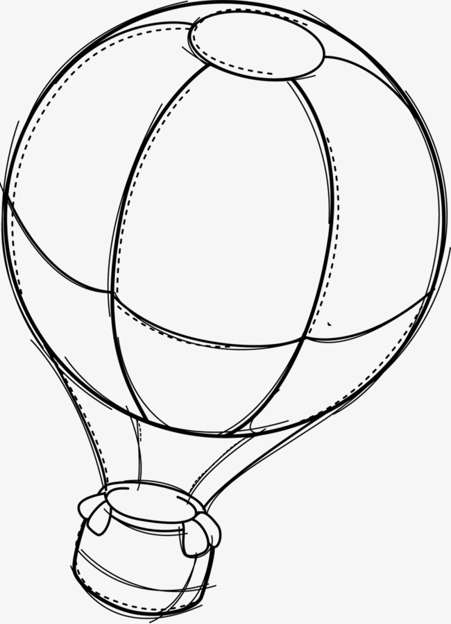 650x898 Hand Drawn Sketch Lines Hot Air Balloon, Line, Hand Painted