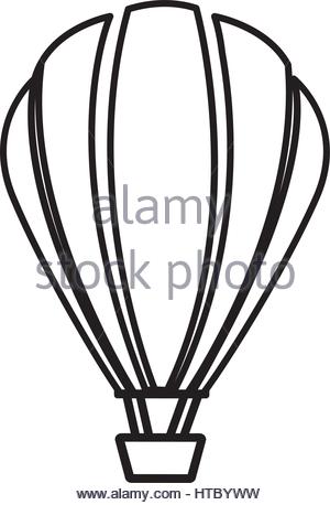 300x458 Hot Air Balloon Icon, Outline Style Stock Vector Art