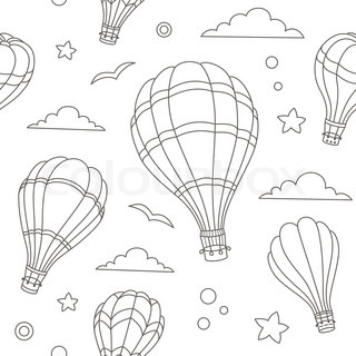 320x320 Vector Illustration Of Colorful Hot Air Balloons On The Blue Sky