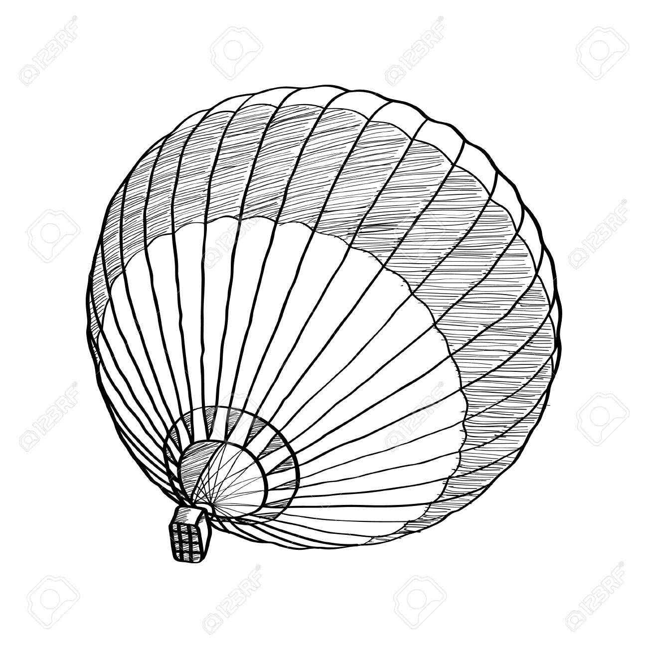 1300x1300 Doodle Of Hot Air Balloon Vector Sketch Up Line Royalty Free