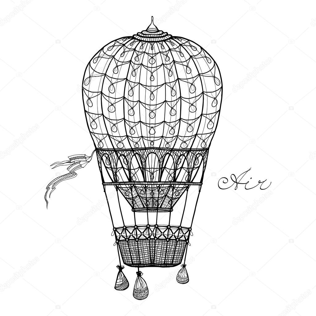 1024x1024 Hot Air Balloon Stock Vector Macrovector