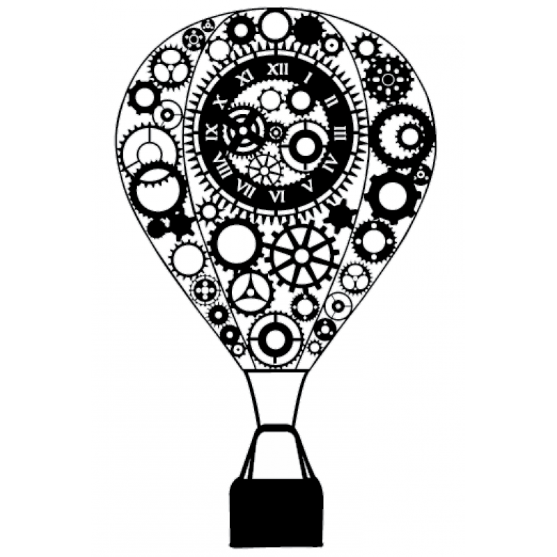 800x800 Rubber Stamps Steampunk Hot Air Balloon Stamp