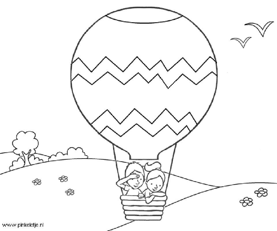 960x800 Drawn Hot Air Balloon Color
