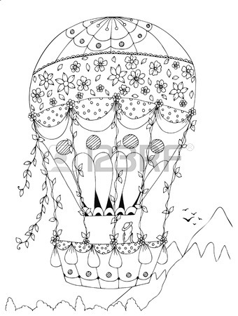 340x450 Hot Air Balloon Drawing Stock Photos. Royalty Free Business Images