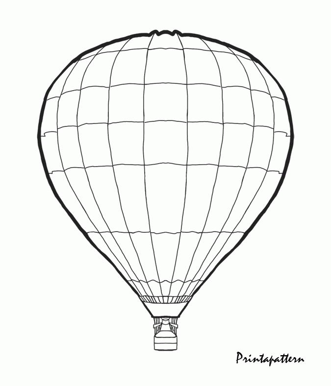675x788 Hot Air Balloon Outline