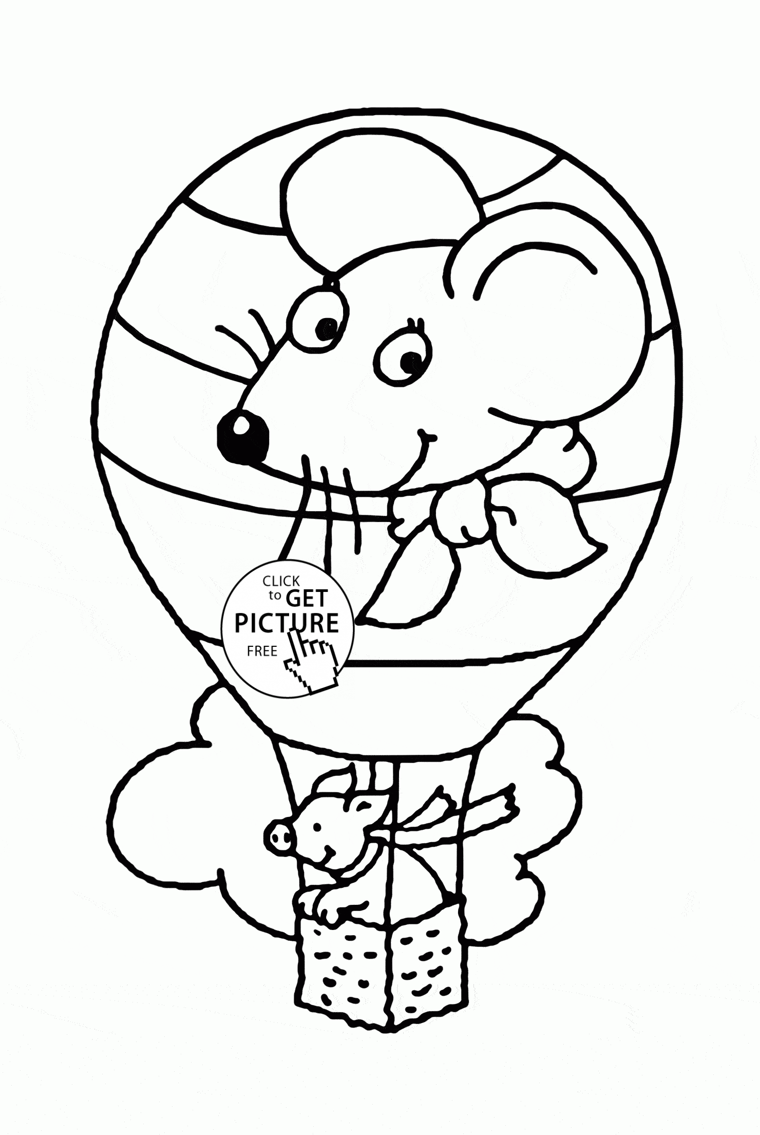 1480x2209 Hot Air Balloon Coloring Page For Preschoolers, Transportation