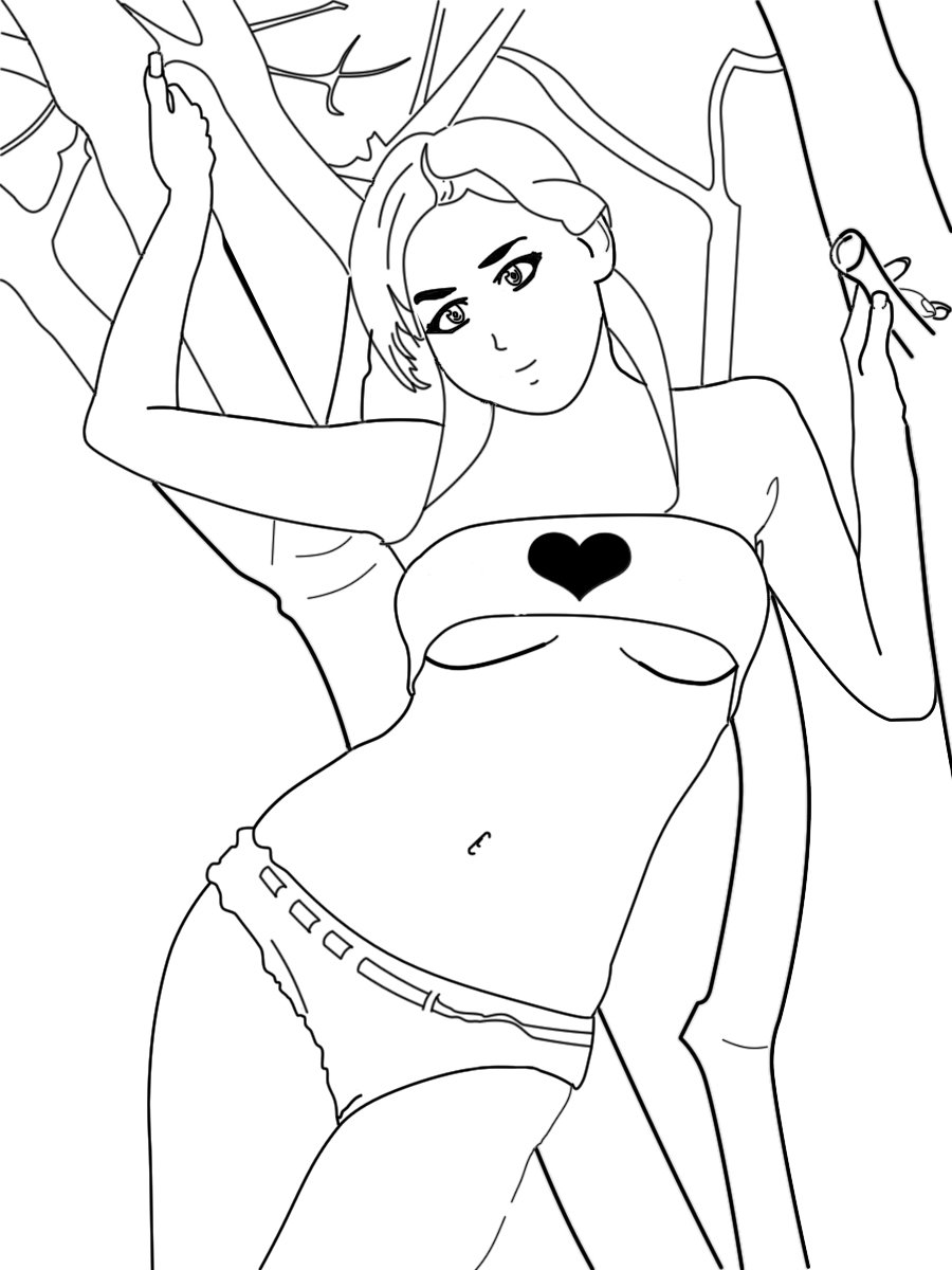 900x1200 Anime Girl Lineart By Ydoc16