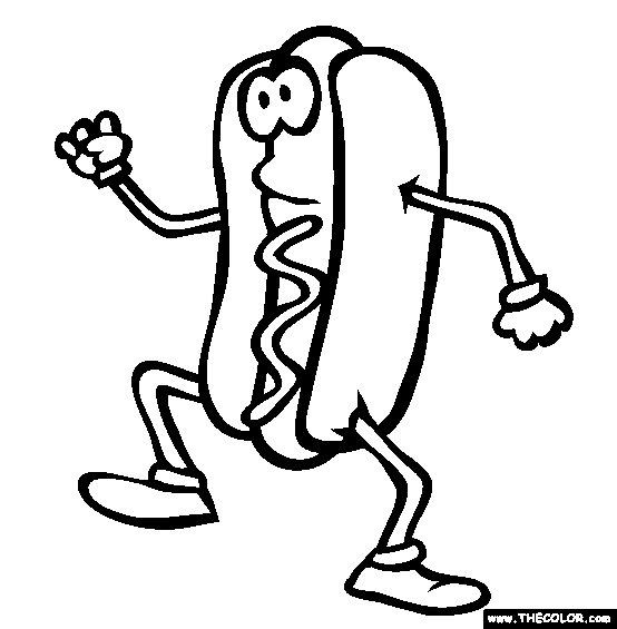 554x565 Hot Dog Coloring Page Free Hot Dog Online Coloring