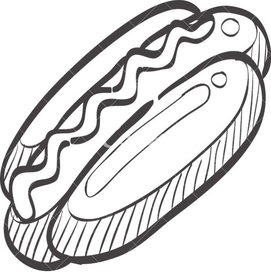 547x550 Hot Dog Doodle