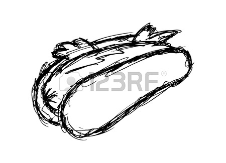 450x325 Hotdog Doodle Royalty Free Cliparts, Vectors, And Stock
