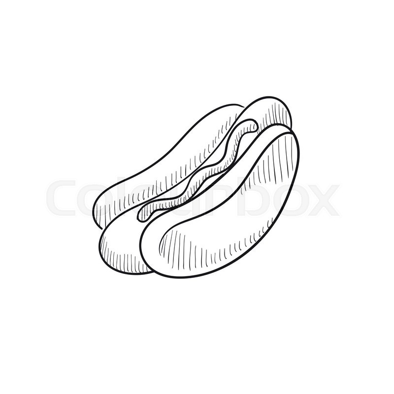 800x800 Hotdog Vector Sketch Icon Isolated On Background. Hand Drawn