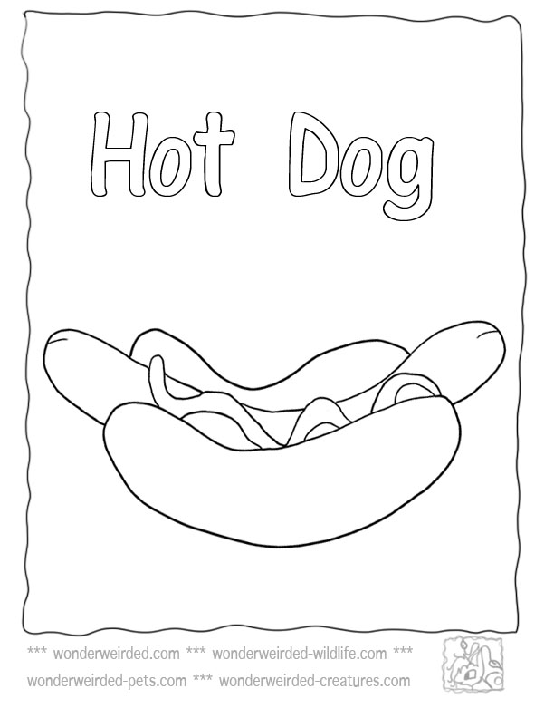 612x792 Food Coloring Pages Cartoon Hot Dog