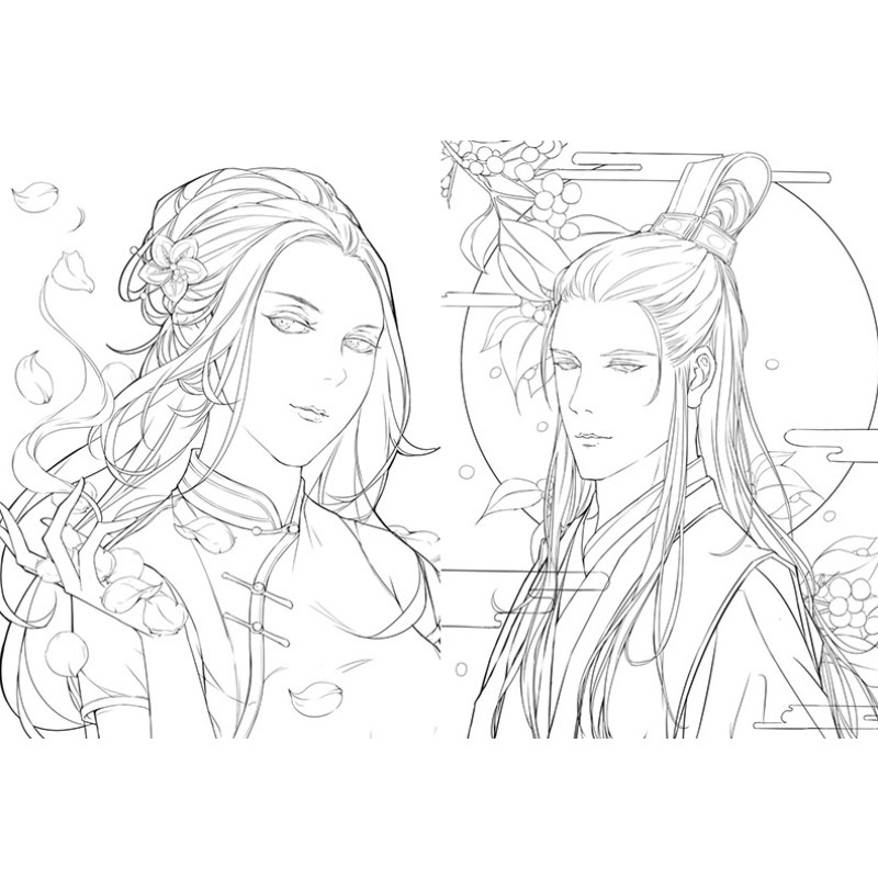 800x800 Hot Coloring Book Chinese Sketch Line Drawing Book Coloring Books