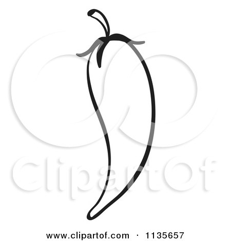 450x470 Cartoon Of A Black And White Chili Pepper