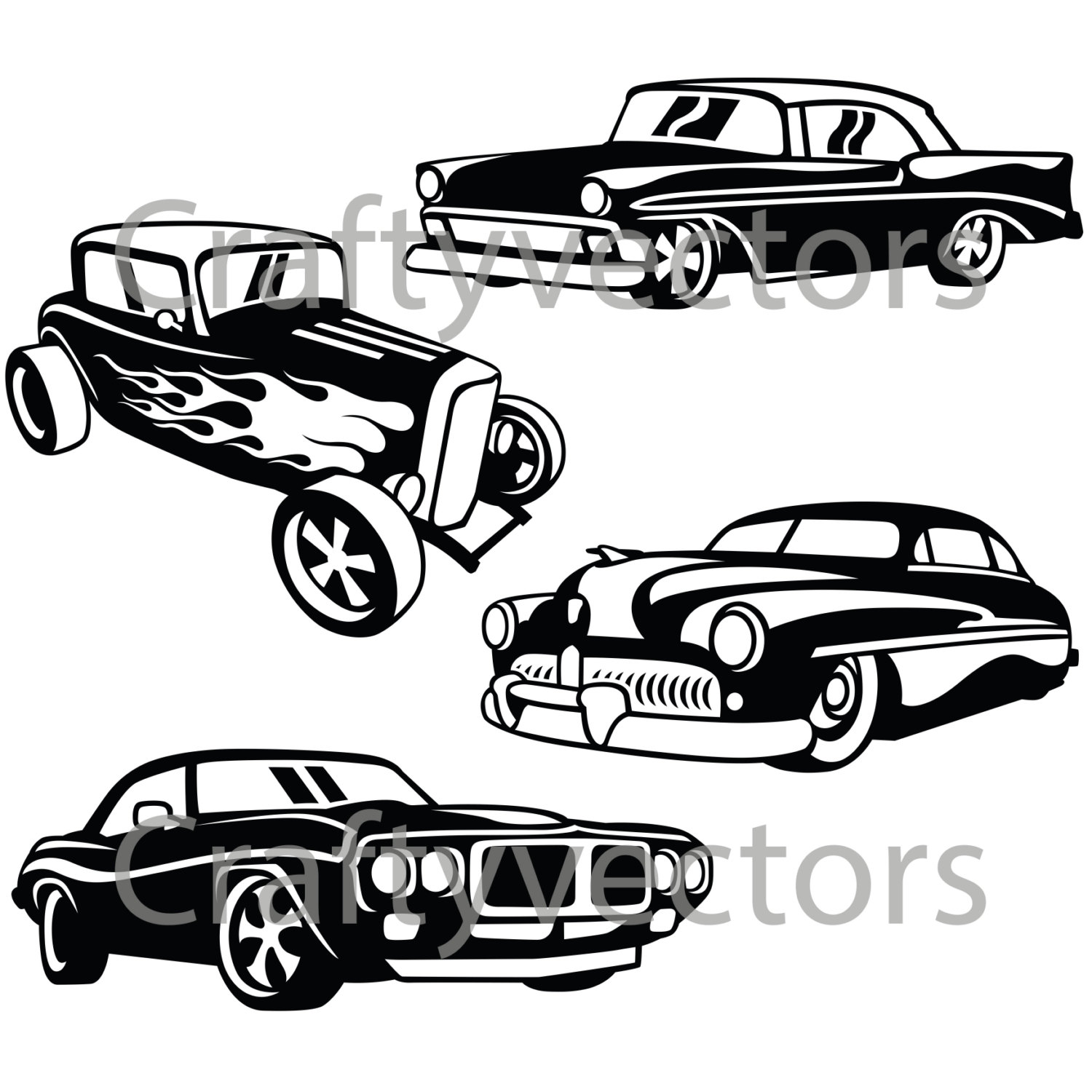 1500x1500 Hot Rod Cars 2 Svg Vector Files