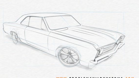 570x320 How To Draw A Muscle Car How To Draw A Musclecar Drawing Hot Rods