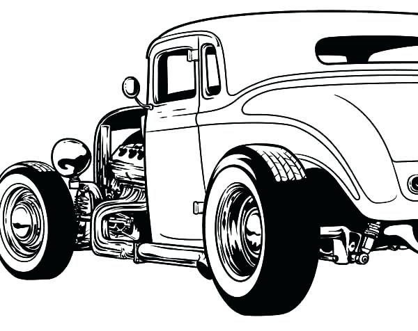 Hot Rod Car Drawing at GetDrawings | Free download