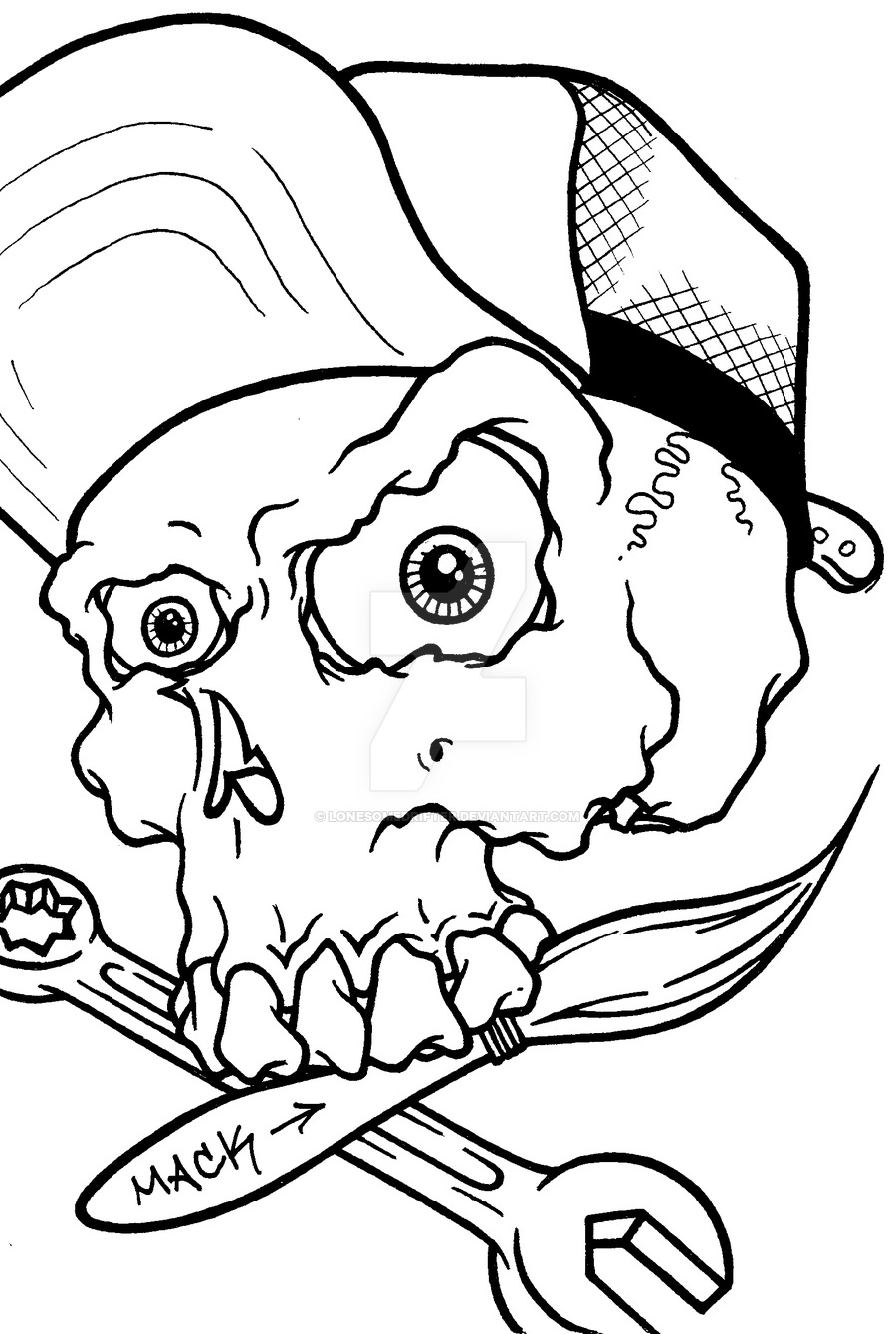 900x1339 Hot Rod Skull By Lonesomedrifter