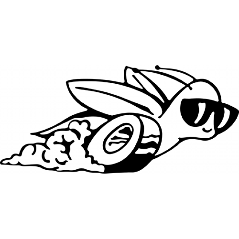 800x800 Hot Rod Bee Decal Sticker