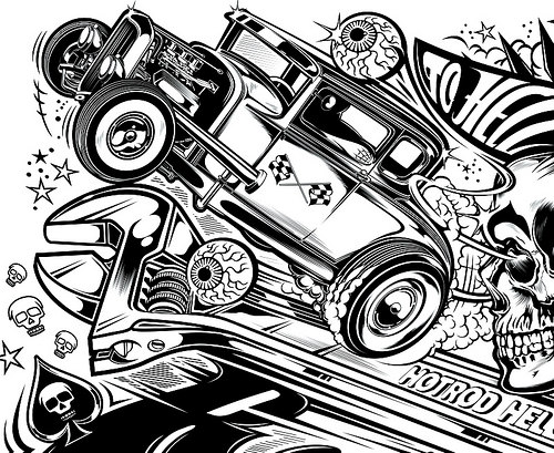 500x409 Pin By Ed Eduard On Coloring Hot Rod