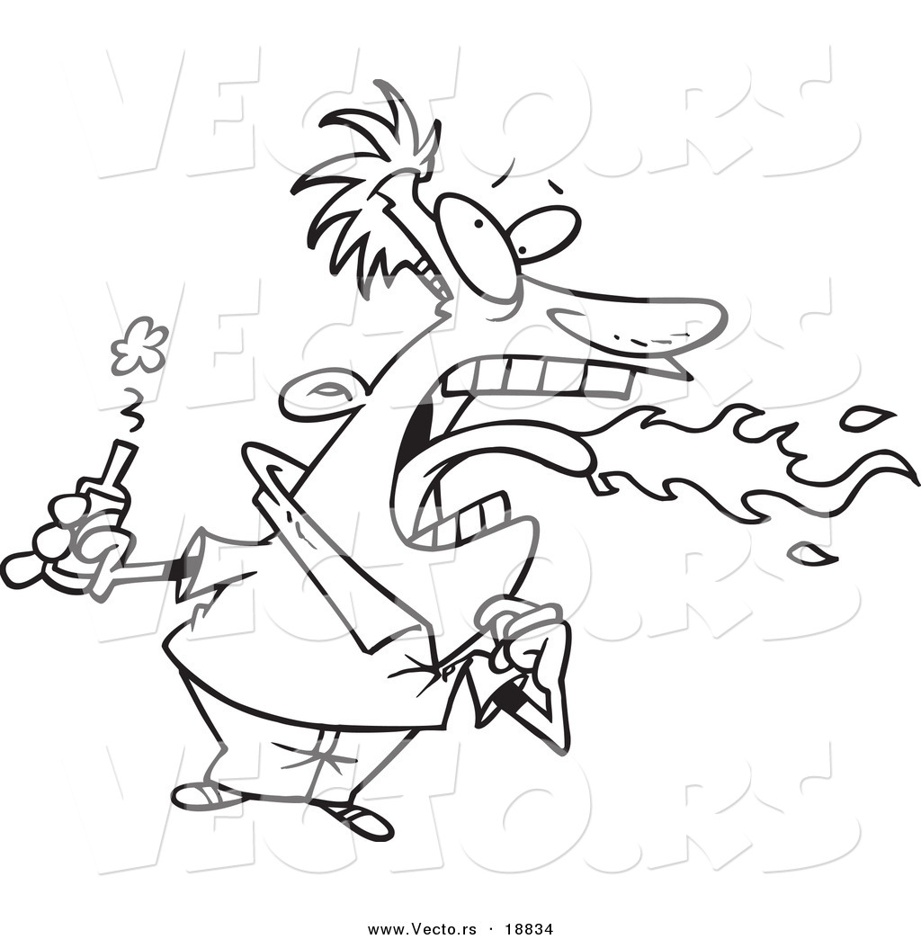 1024x1044 Vector Of A Cartoon Firey Mouthed Man With Hot Sauce