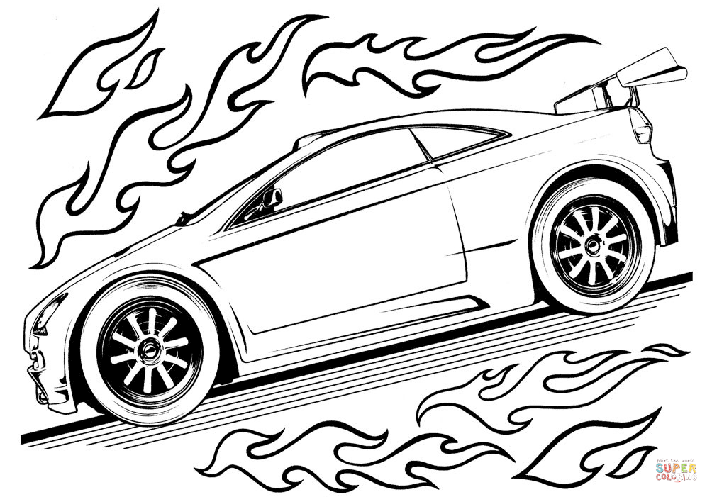 1004x701 Hot Wheels Car Coloring Page Free Printable Coloring Pages