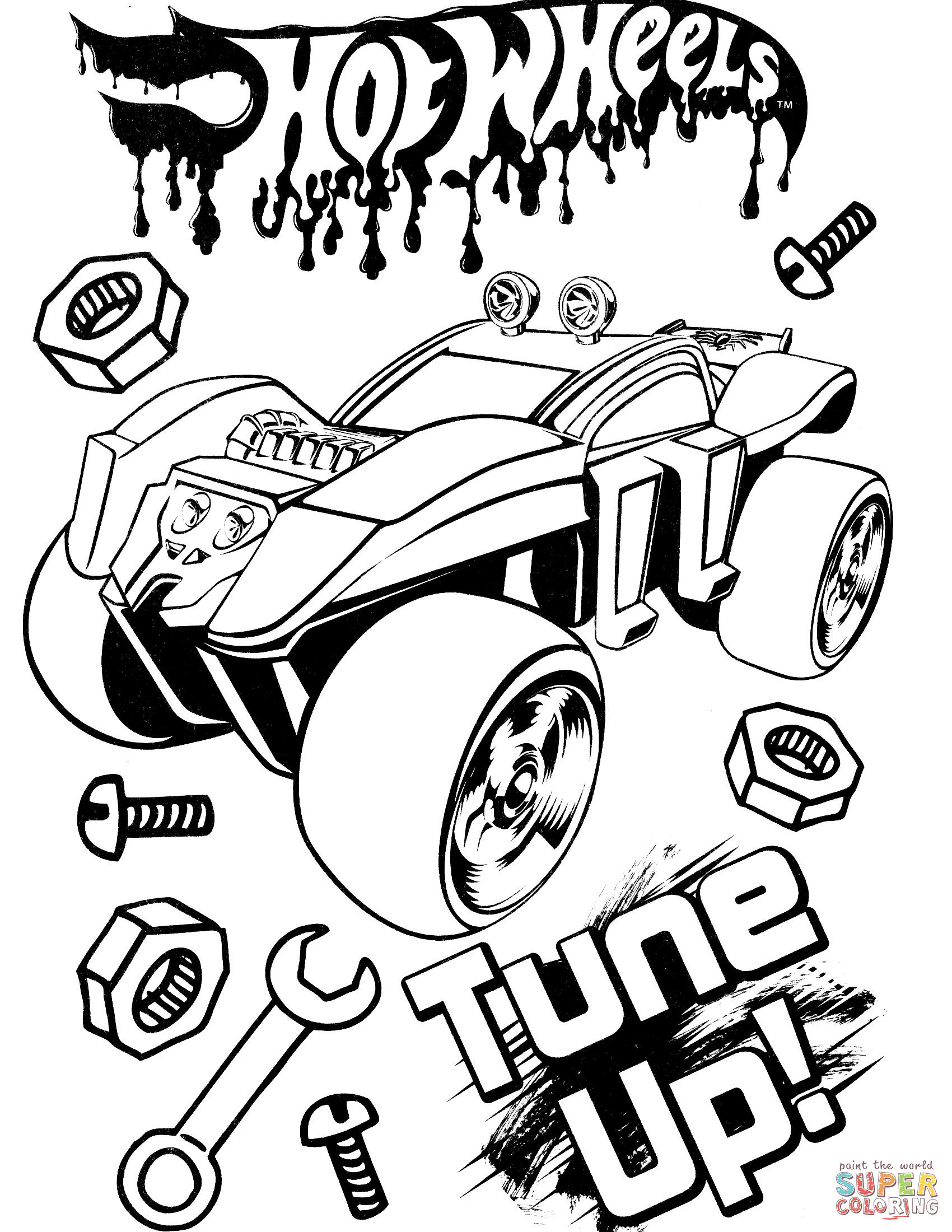 1700x2200 Hot Wheels Coloring Pages