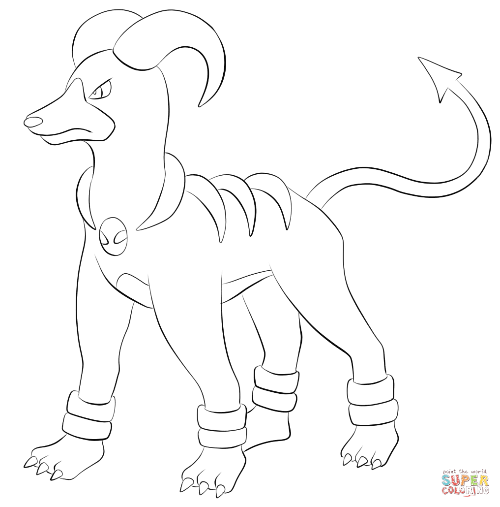 1017x1030 Houndoom Coloring Page Free Printable Coloring Pages