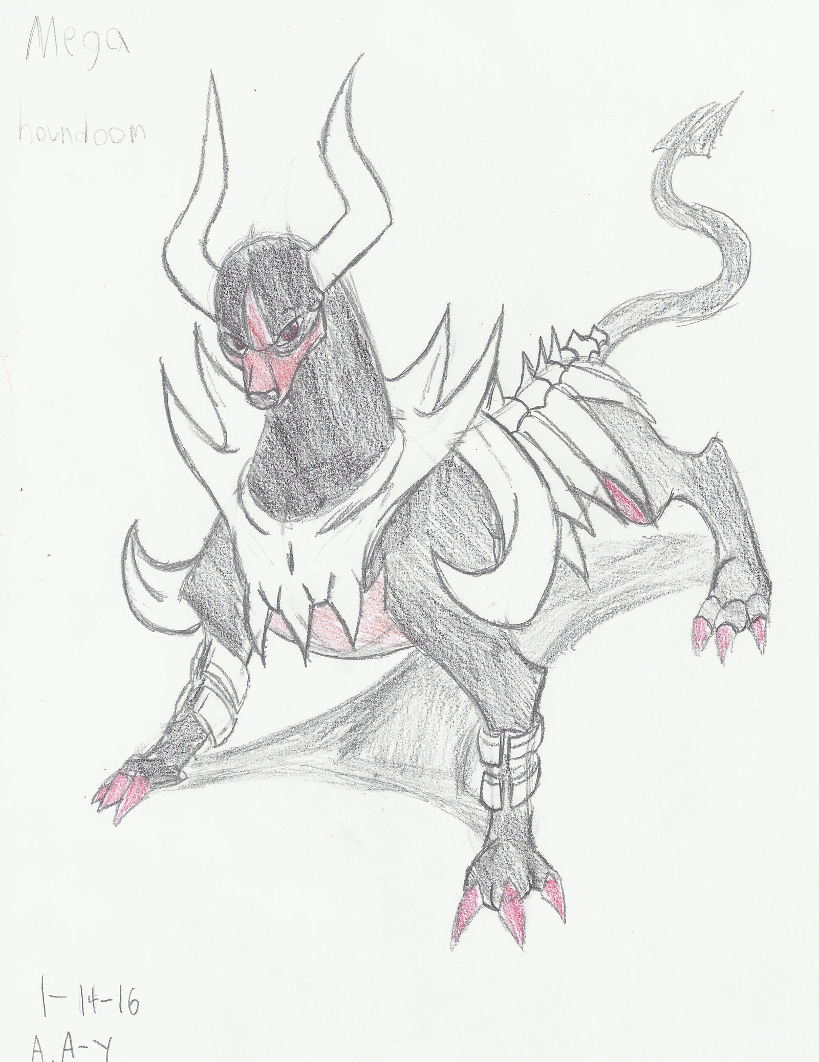 1600x2075 Mega Houndoom By Ligerprime