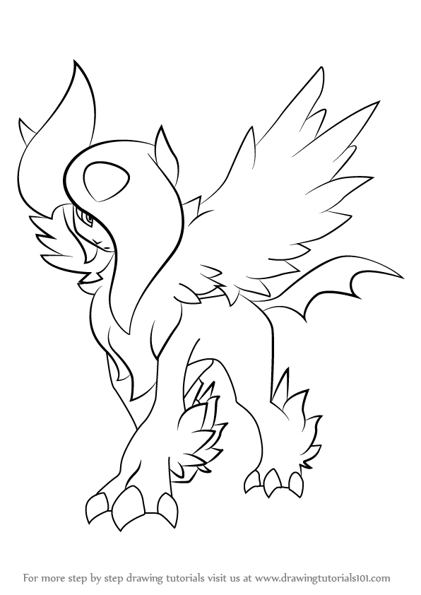 596x842 Step By Step How To Draw Mega Absol From Pokemon