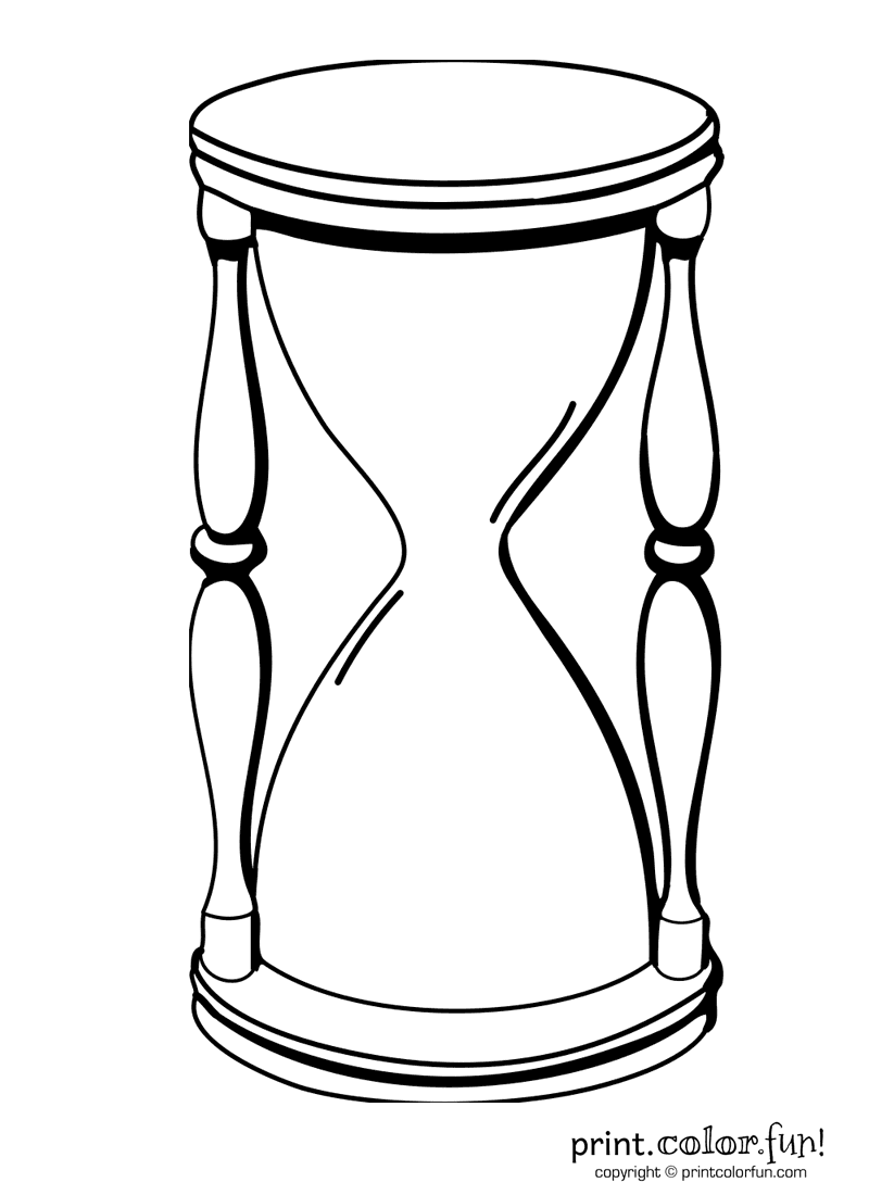 800x1100 Hourglass Coloring Page