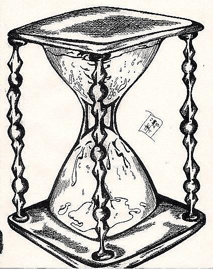 426x537 Time In An Hourglass Drawing By Ben Blum