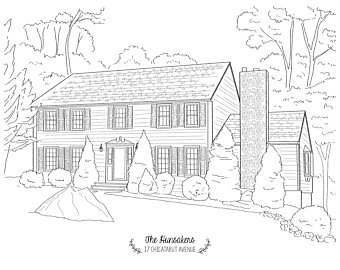 340x270 House Drawing Etsy