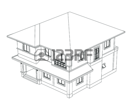 450x375 Drawings, Design House No Colour Stock Photo, Picture And Royalty