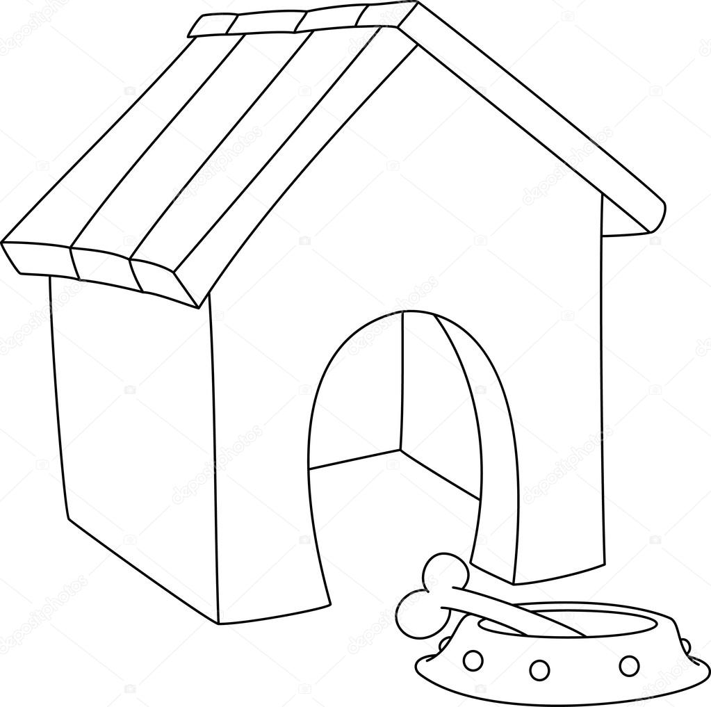 1023x1017 Illustration Of A Dog House Outlined Stock Vector Polkan