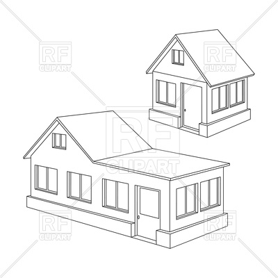 400x400 Apartment House Contour Royalty Free Vector Clip Art Image