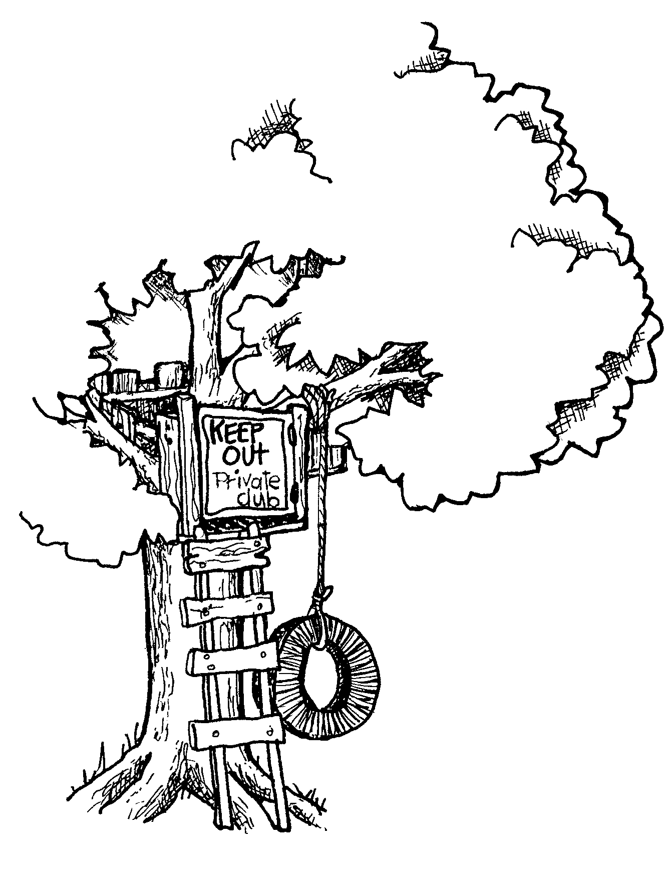 1336x1760 Tree House Clipart Drawing