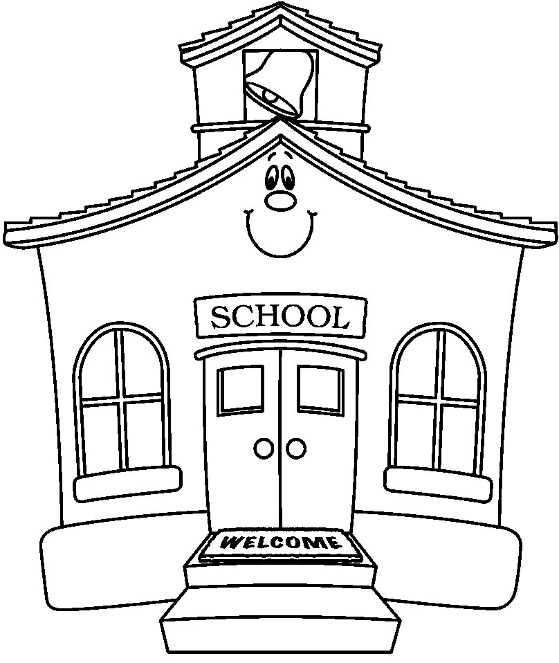 808x958 Free Black And White School Clipart Image