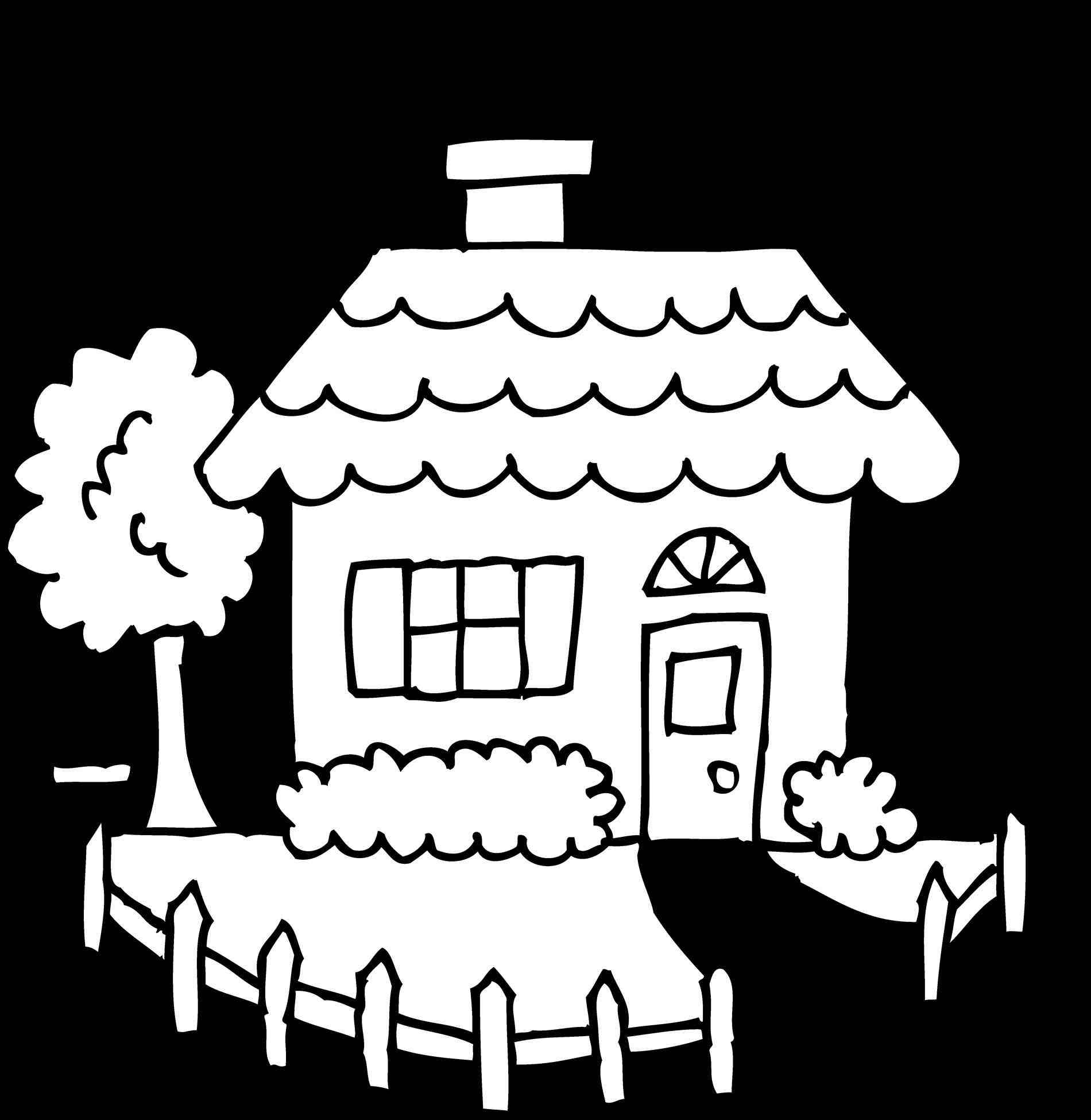 1900x1950 The Images Collection Of White Cozy House Coloring Page Free Clip