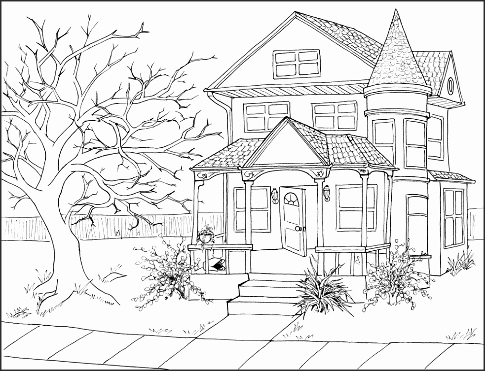 983x753 Drawings Of Haunted Houses Oux7g Inspirational Drawn Haunted House