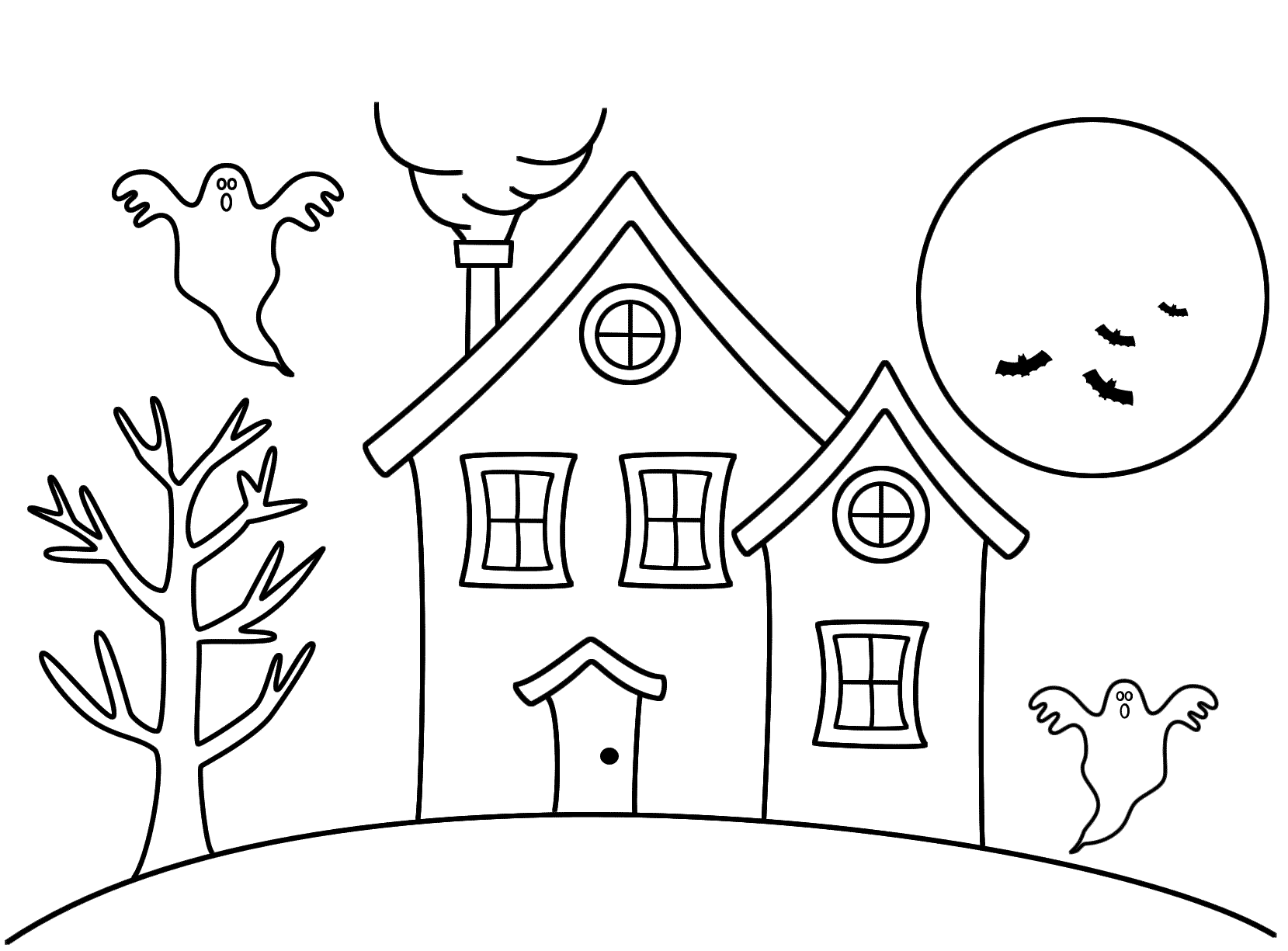 1659x1225 Haunted House Coloring Pages