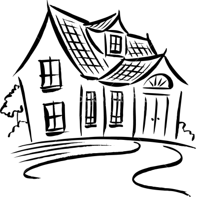 400x400 House Drawing Clipart Collection